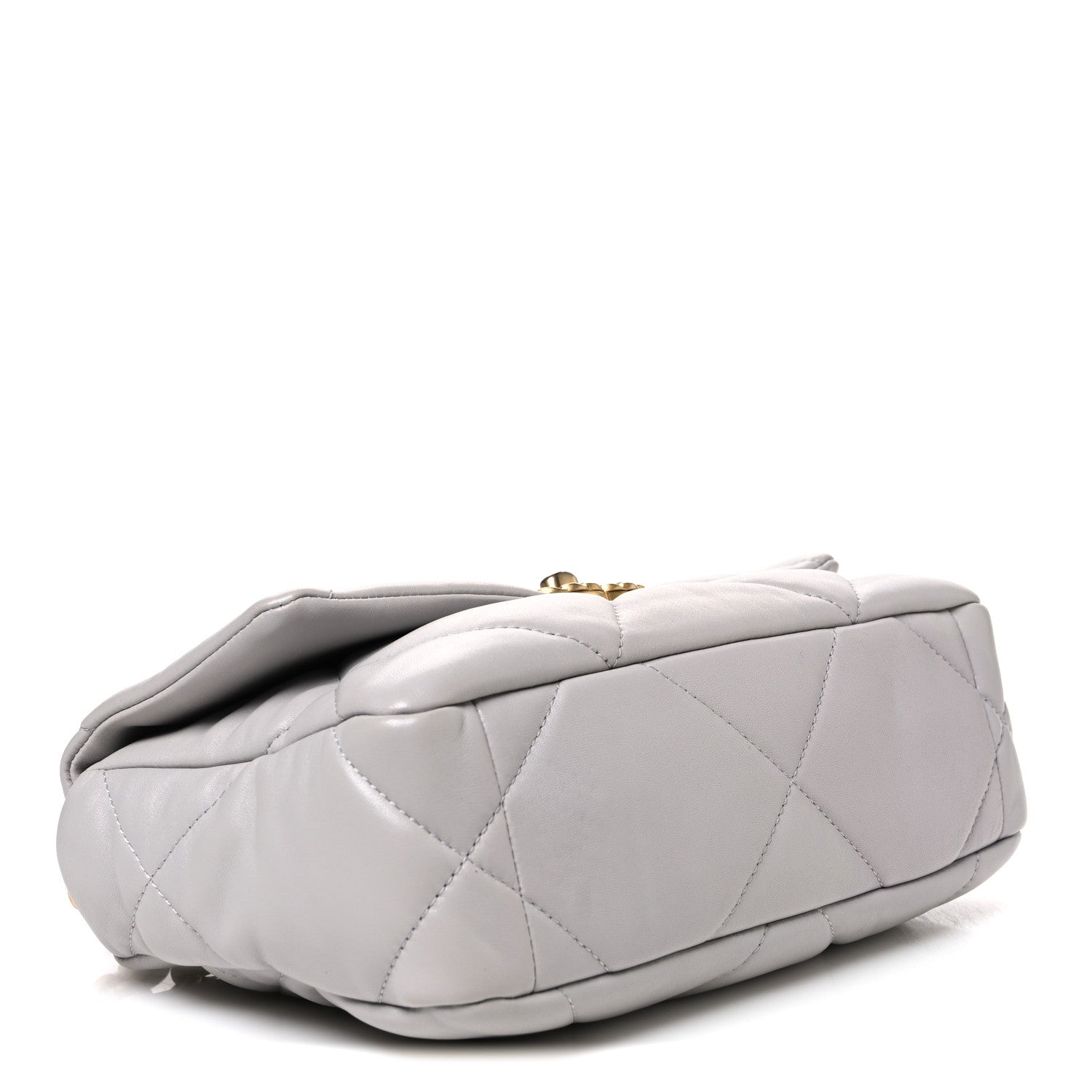 Goatskin Quilted Medium Chanel 19 Flap Grey