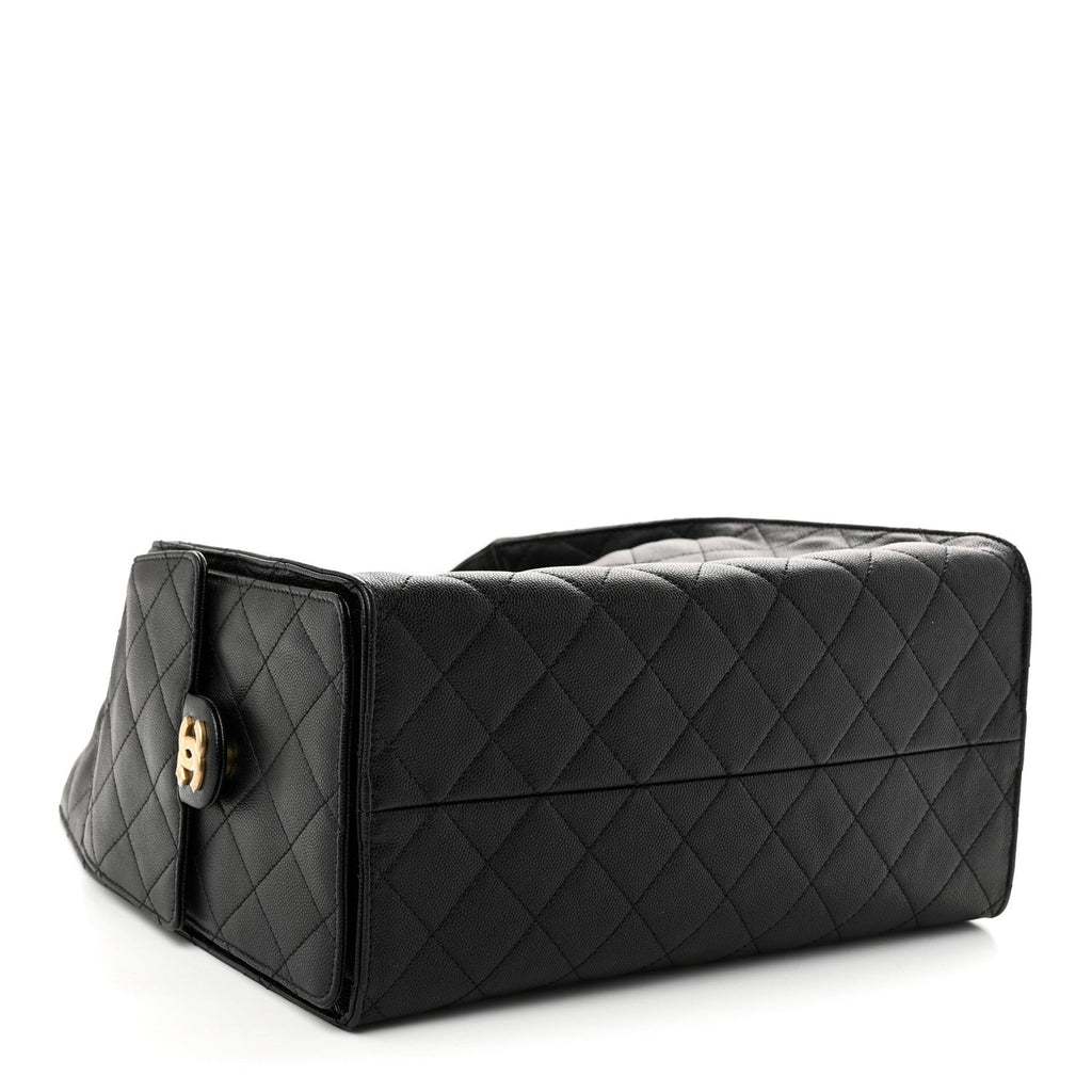 Caviar Quilted Medium Chanel 25 Handbag Black