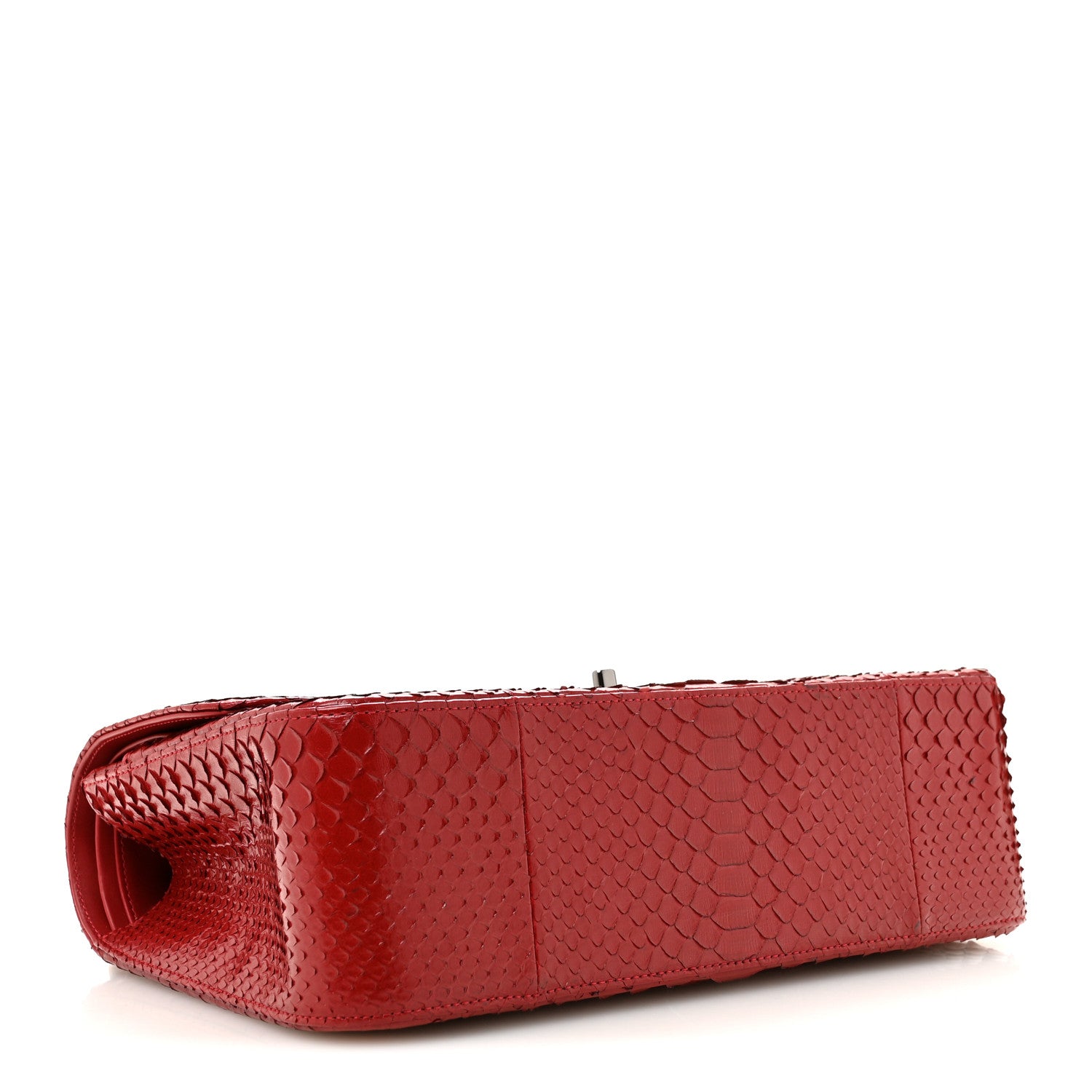 Snakeskin Jumbo Double Flap Red