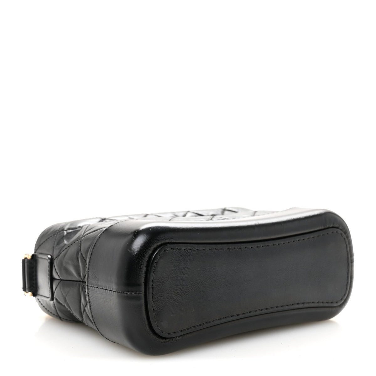 Aged Calfskin Quilted Small Gabrielle Hobo Black