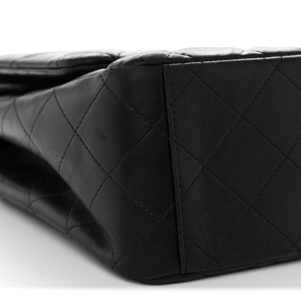 Lambskin Quilted Maxi Double Flap Black