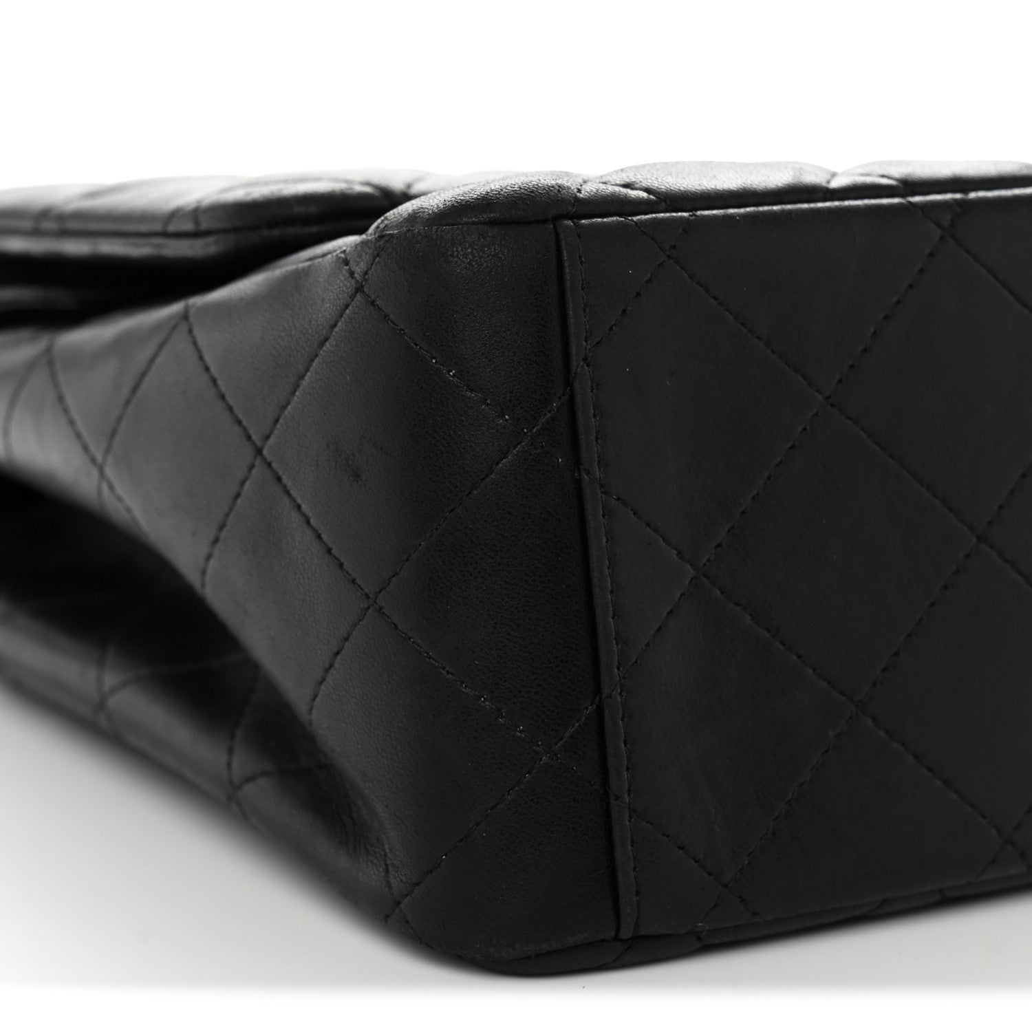 Lambskin Quilted Maxi Double Flap Black