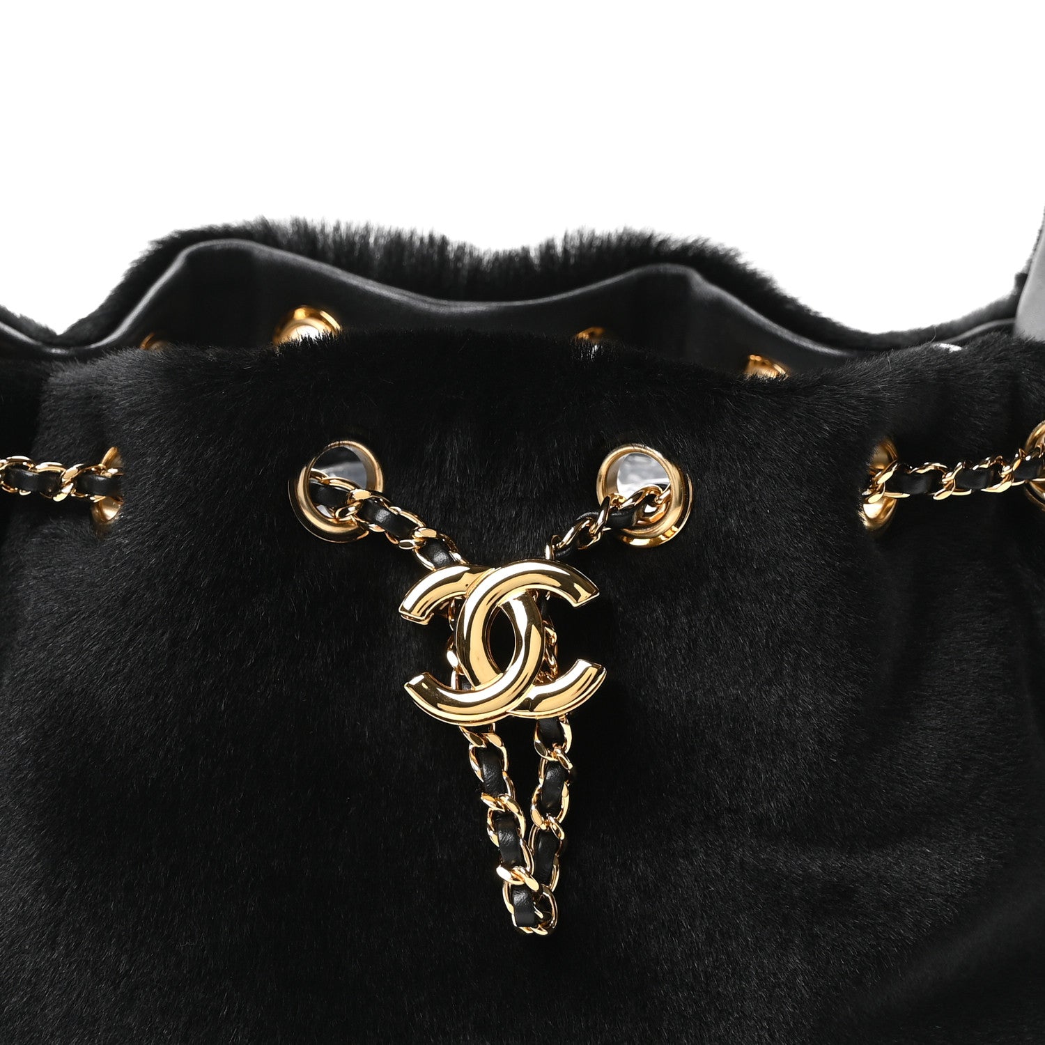 Pony Hair Mini Chanel 25 Handbag Black