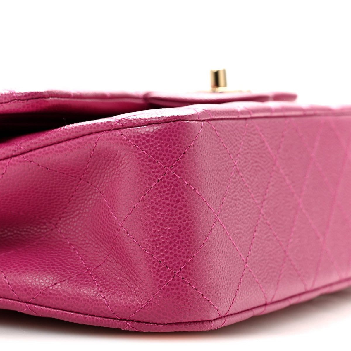 Caviar Quilted Medium Double Flap Purple