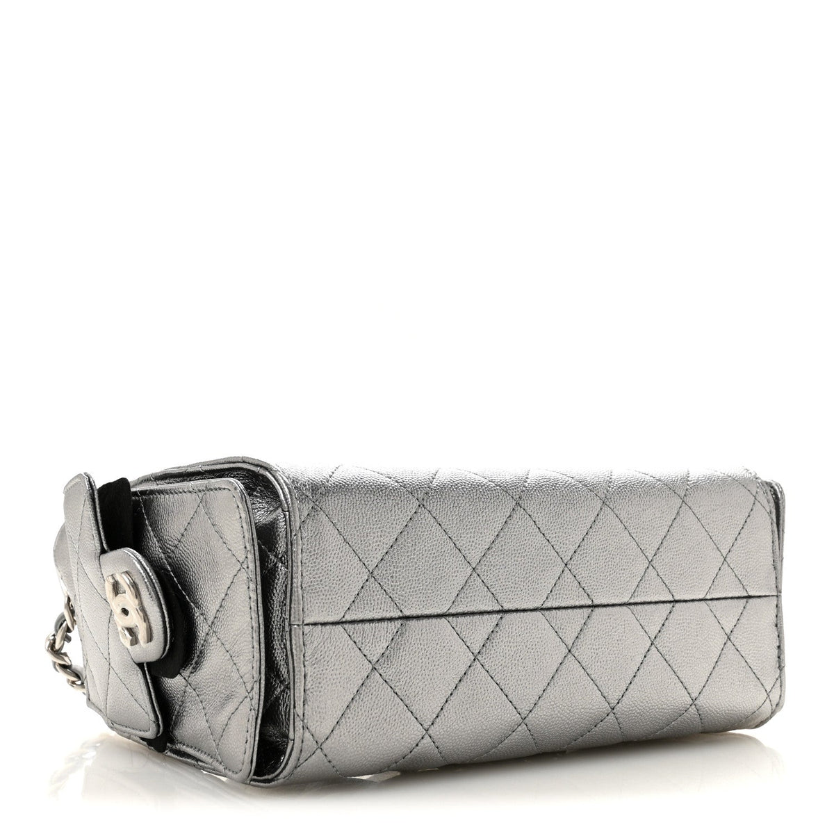 Metallic Caviar Quilted Mini Chanel 25 Handbag Anthracite