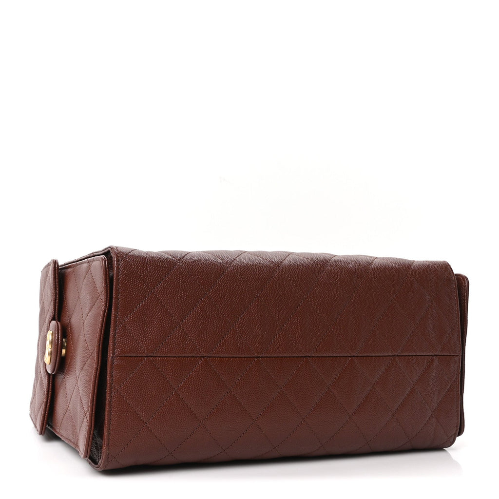 Caviar Quilted Medium Chanel 25 Handbag Dark Brown