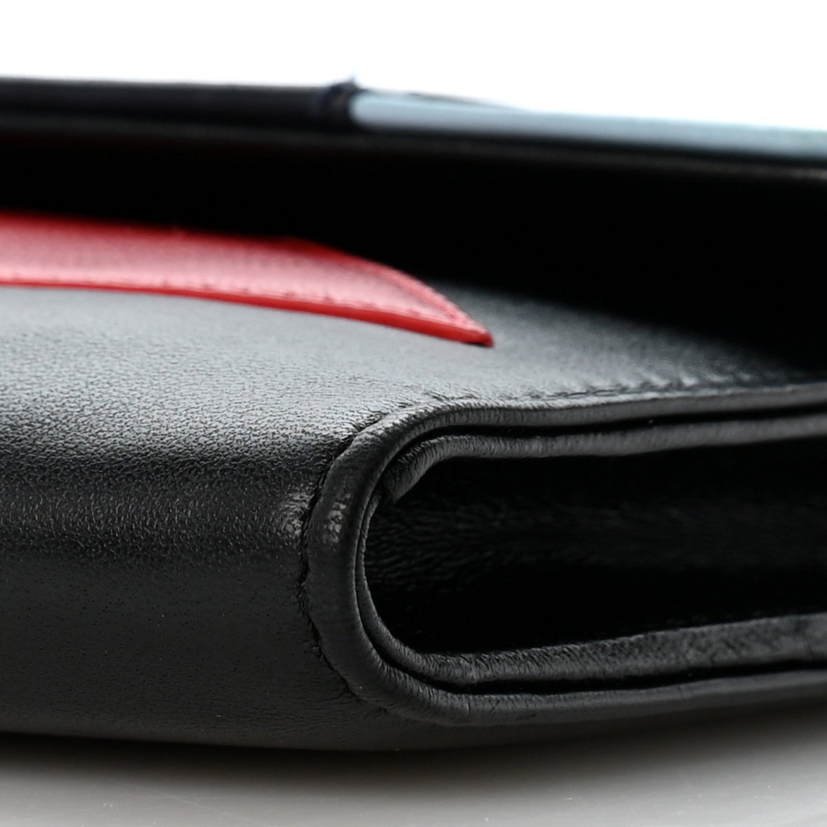 Lambskin Airlines Wallet On Chain WOC Blue Black Red