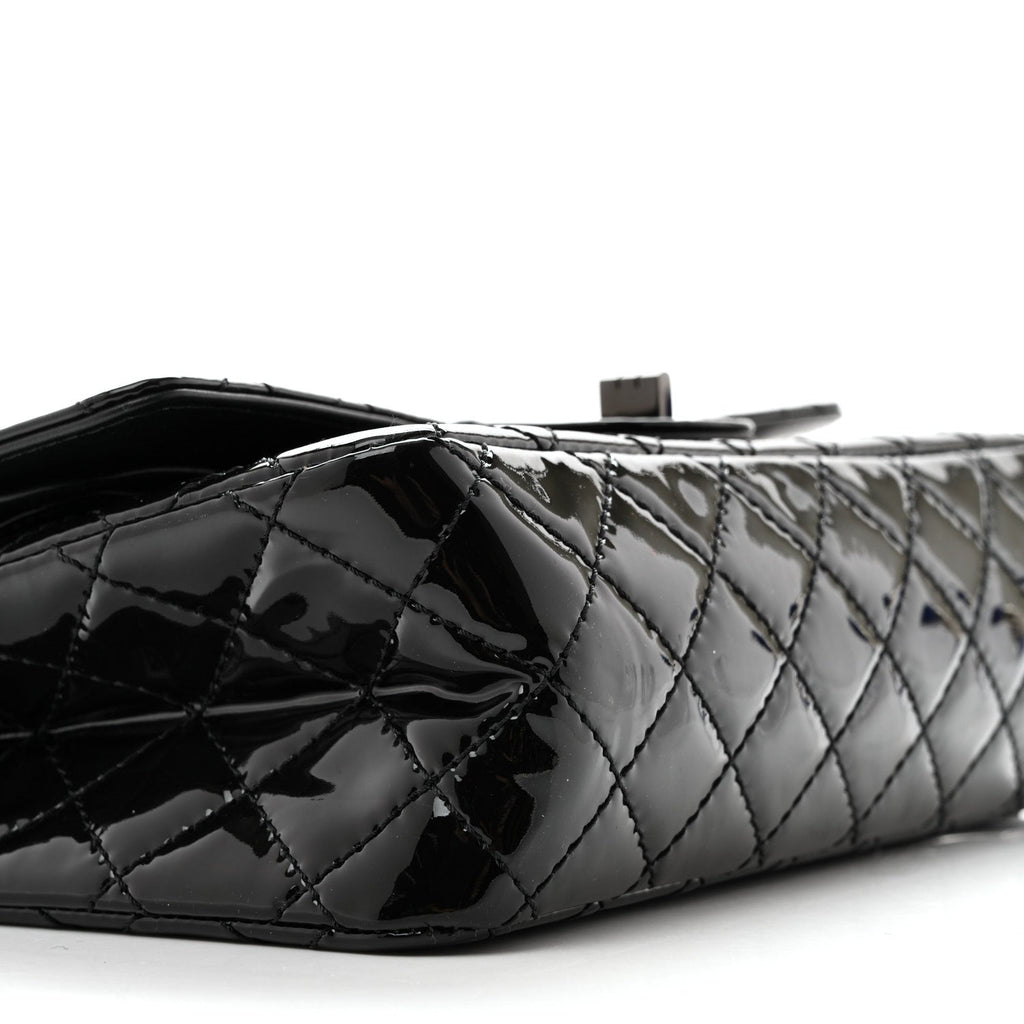Patent Calfskin Quilted 2.55 Reissue 225 Flap So Black