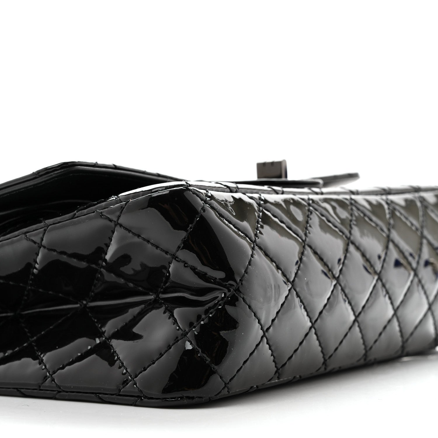 Patent Calfskin Quilted 2.55 Reissue 225 Flap So Black