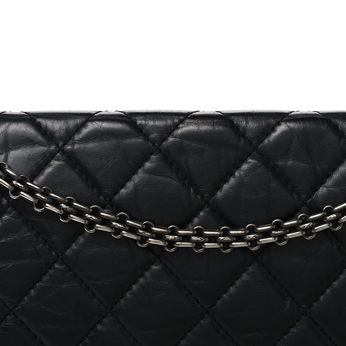 Aged Calfskin Quilted 2.55 Reissue 227 Flap Black