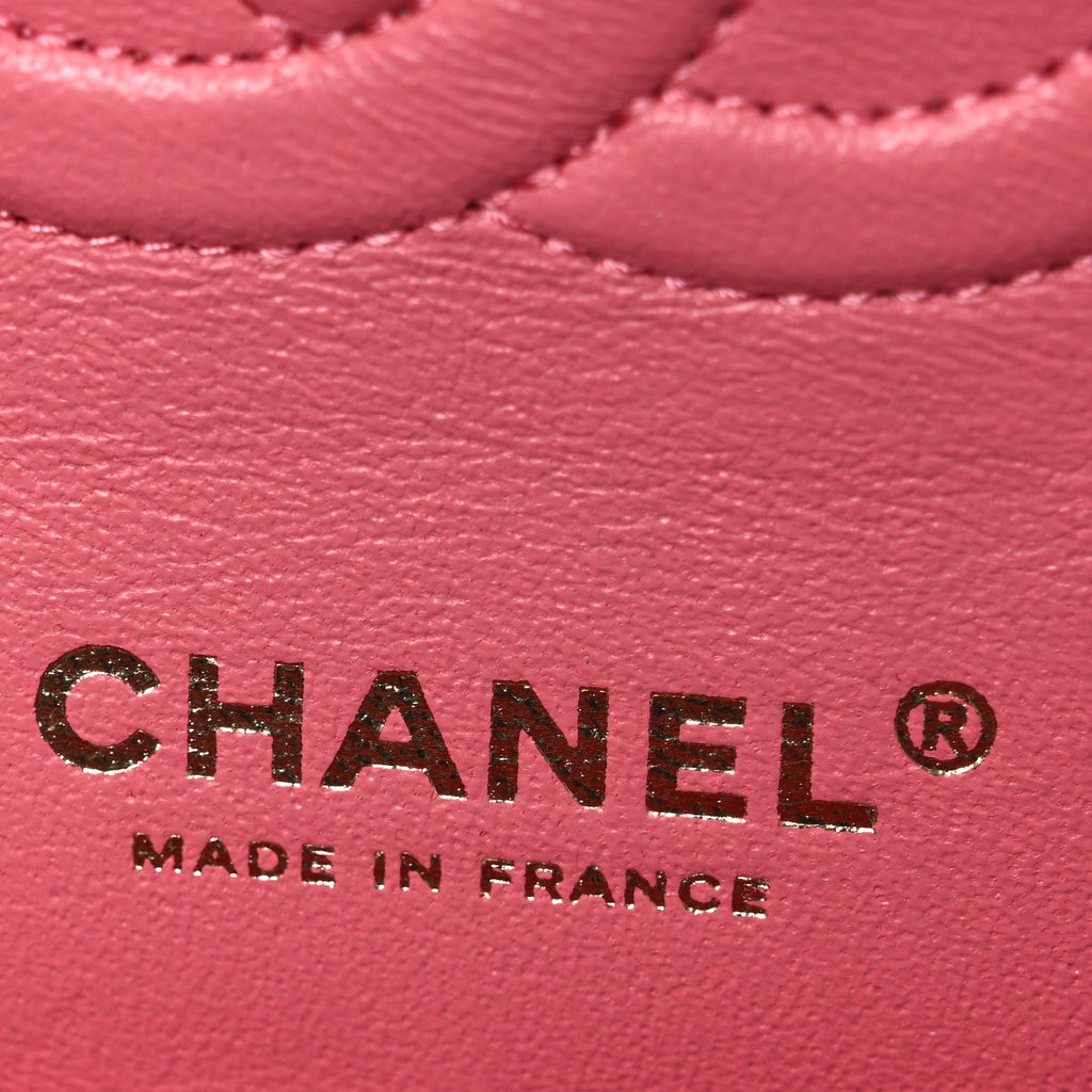 Caviar Quilted Medium Double Flap Pink