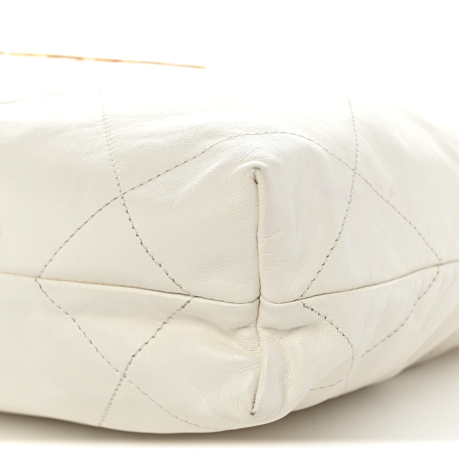 Shiny Calfskin Quilted Small Chanel 22 White