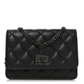 Aged Calfskin Quilted Mini Reissue Wallet On Chain WOC So Black
