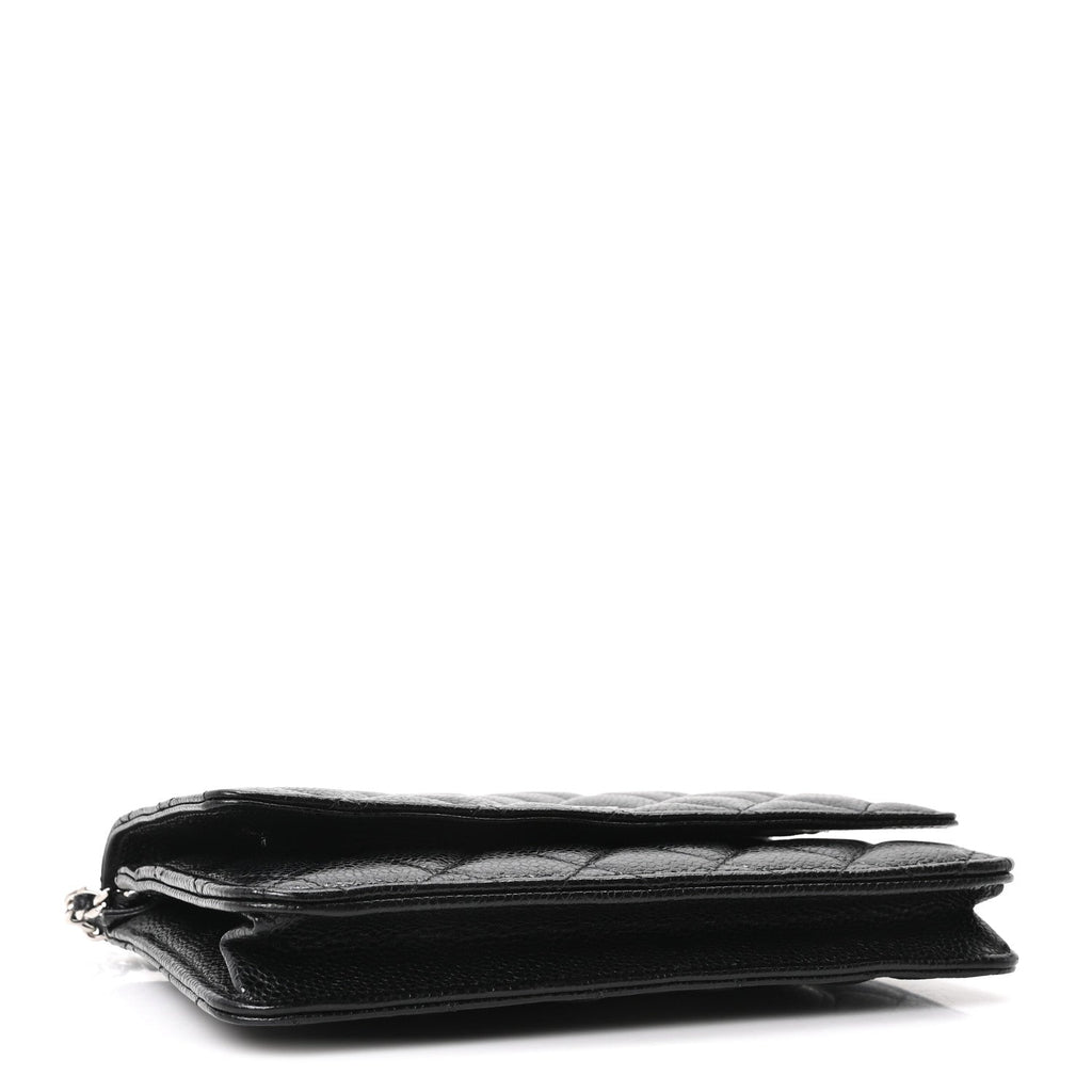 Caviar Quilted Wallet on Chain WOC Black
