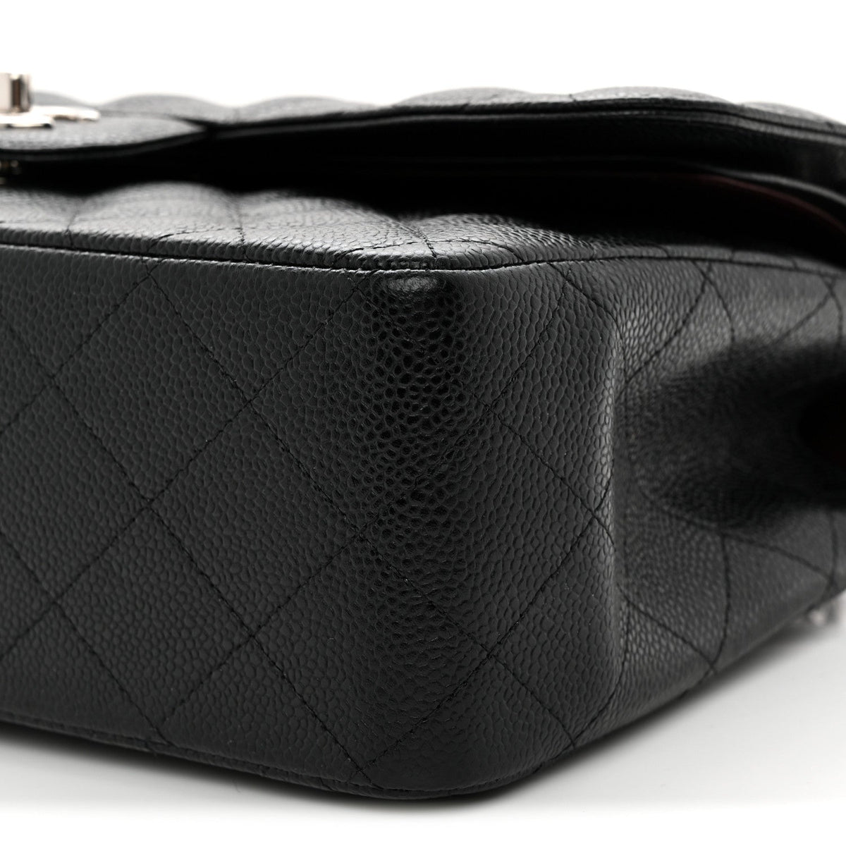 Caviar Quilted Jumbo Double Flap Black