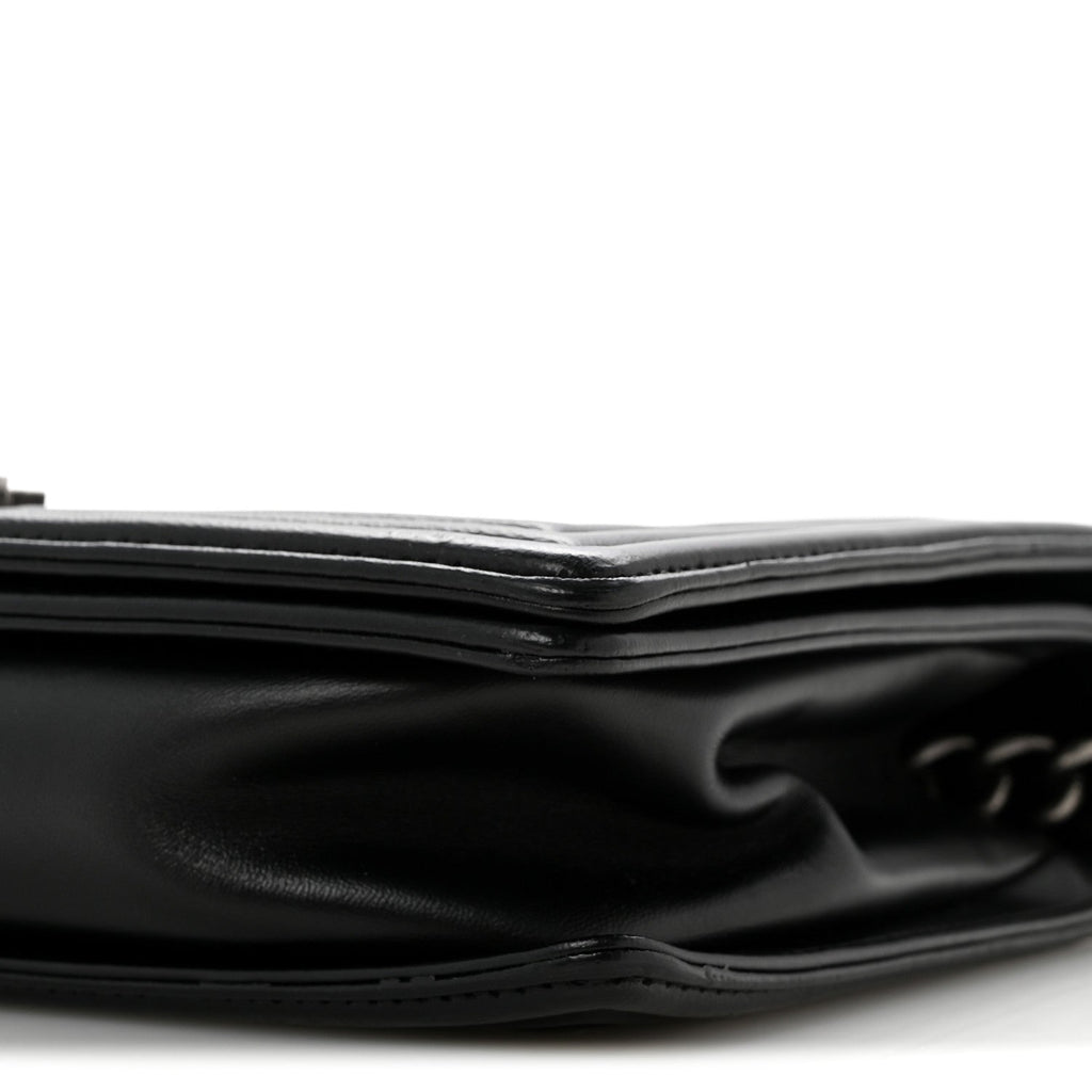 Lambskin Quilted New Medium Boy Flap Black