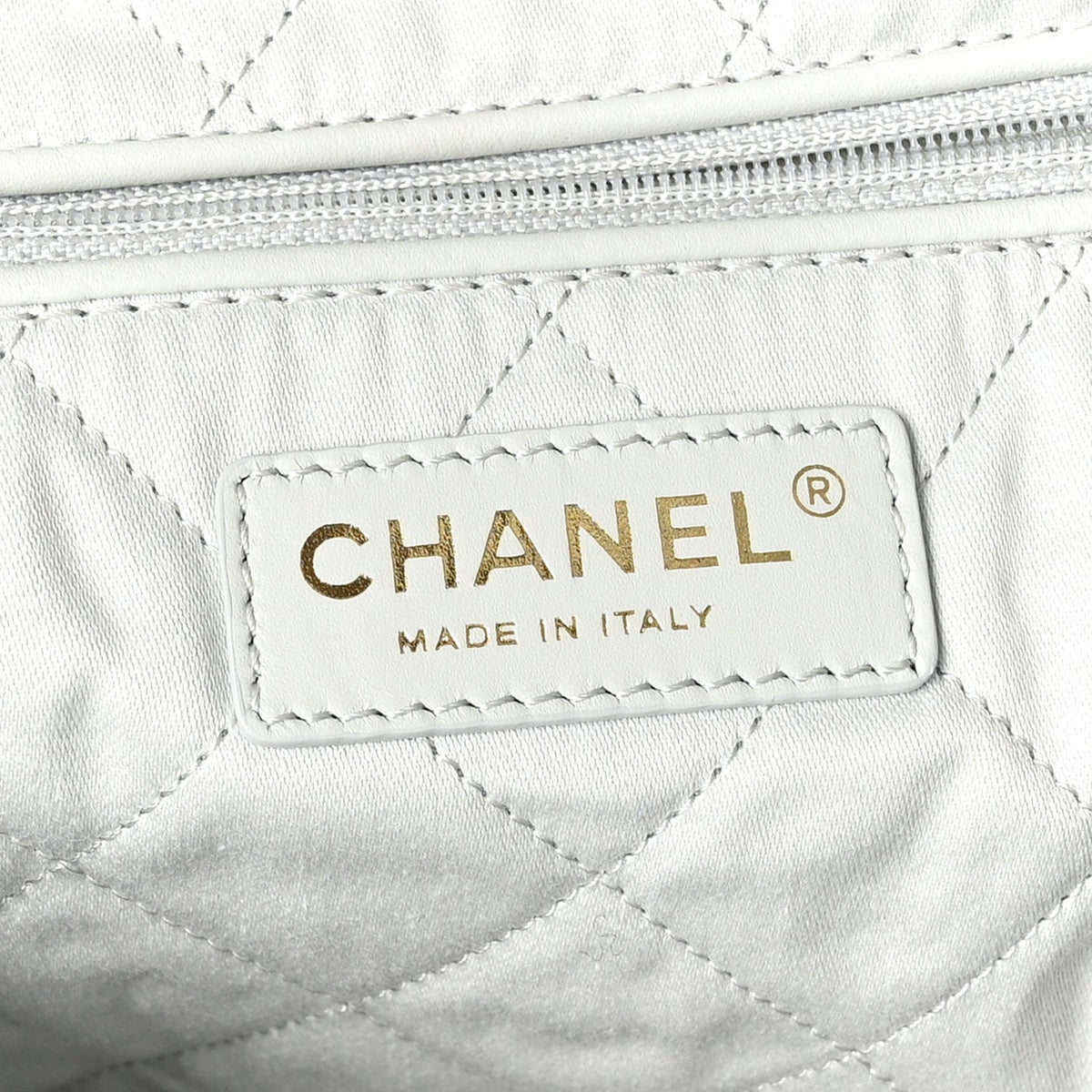 Shiny Calfskin Quilted Chanel 22 Light Blue