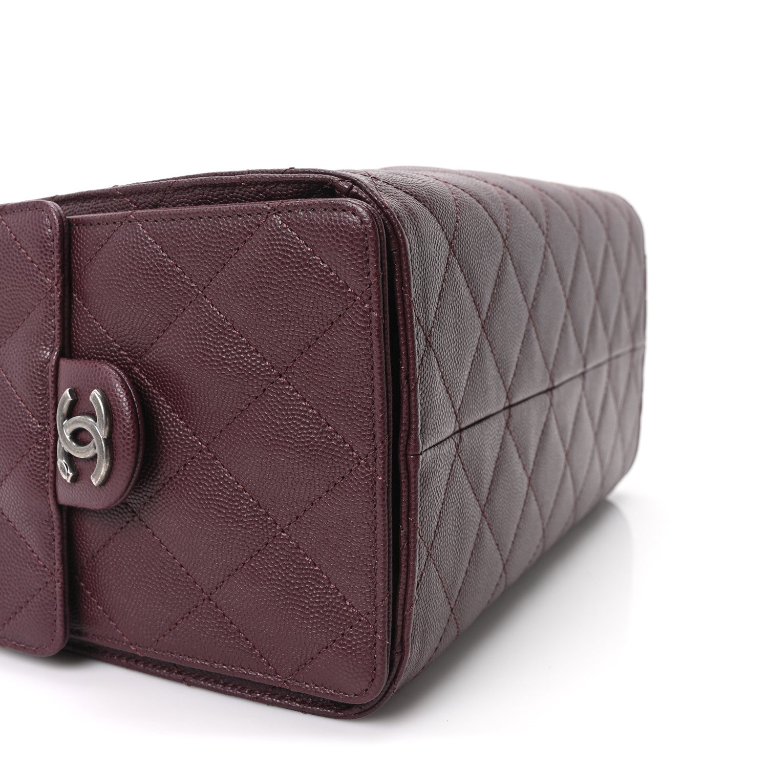 Caviar Quilted Small Chanel 25 Handbag Dark Burgundy