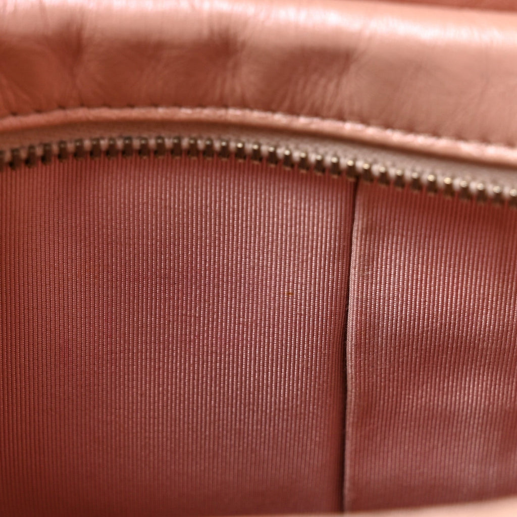 Iridescent Aged Calfskin Quilted Small Gabrielle Hobo Rose Rose