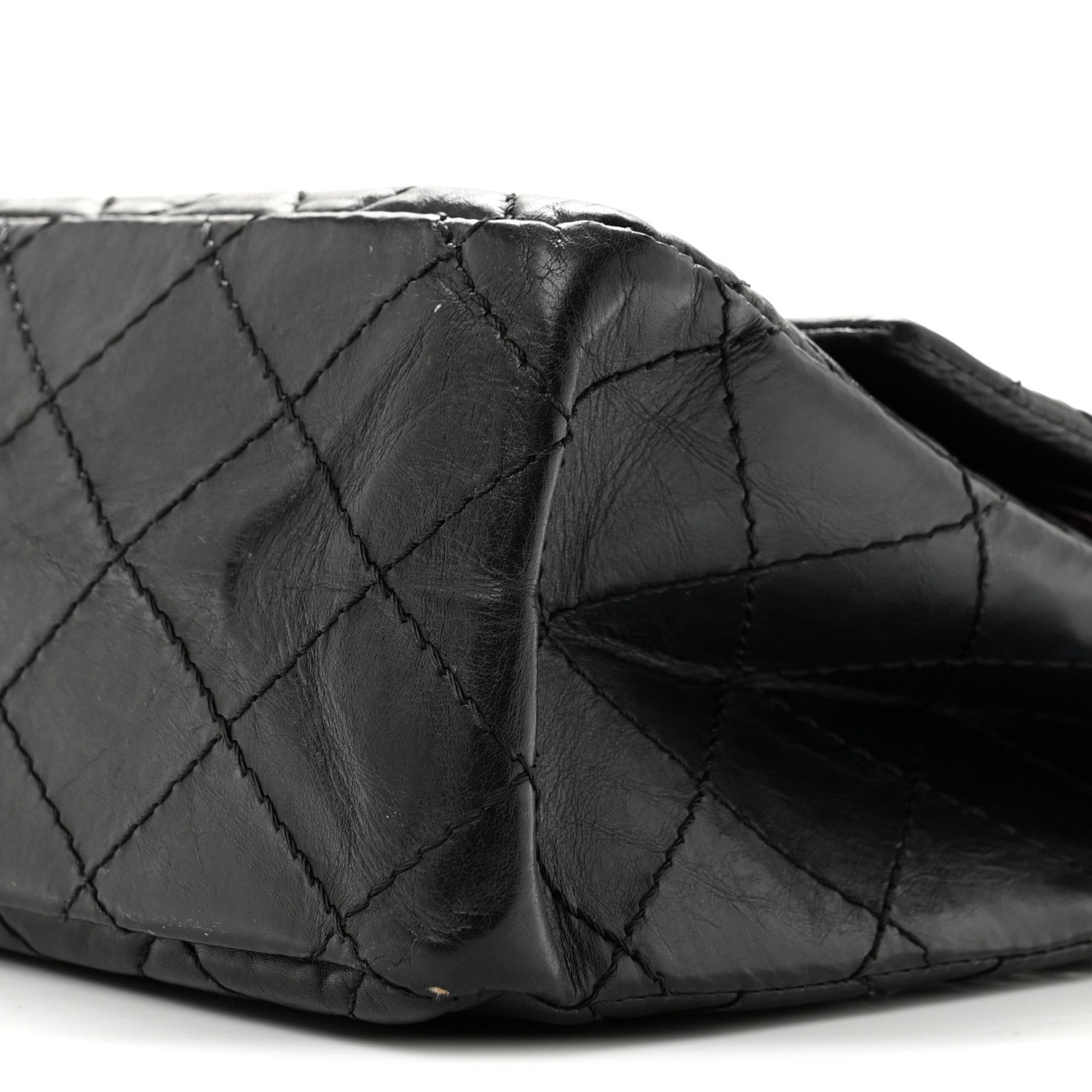 Aged Calfskin Quilted 2.55 Reissue 226 Flap Black