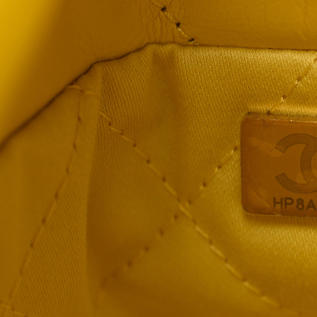 Shiny Calfskin Quilted Small Chanel 22 Yellow