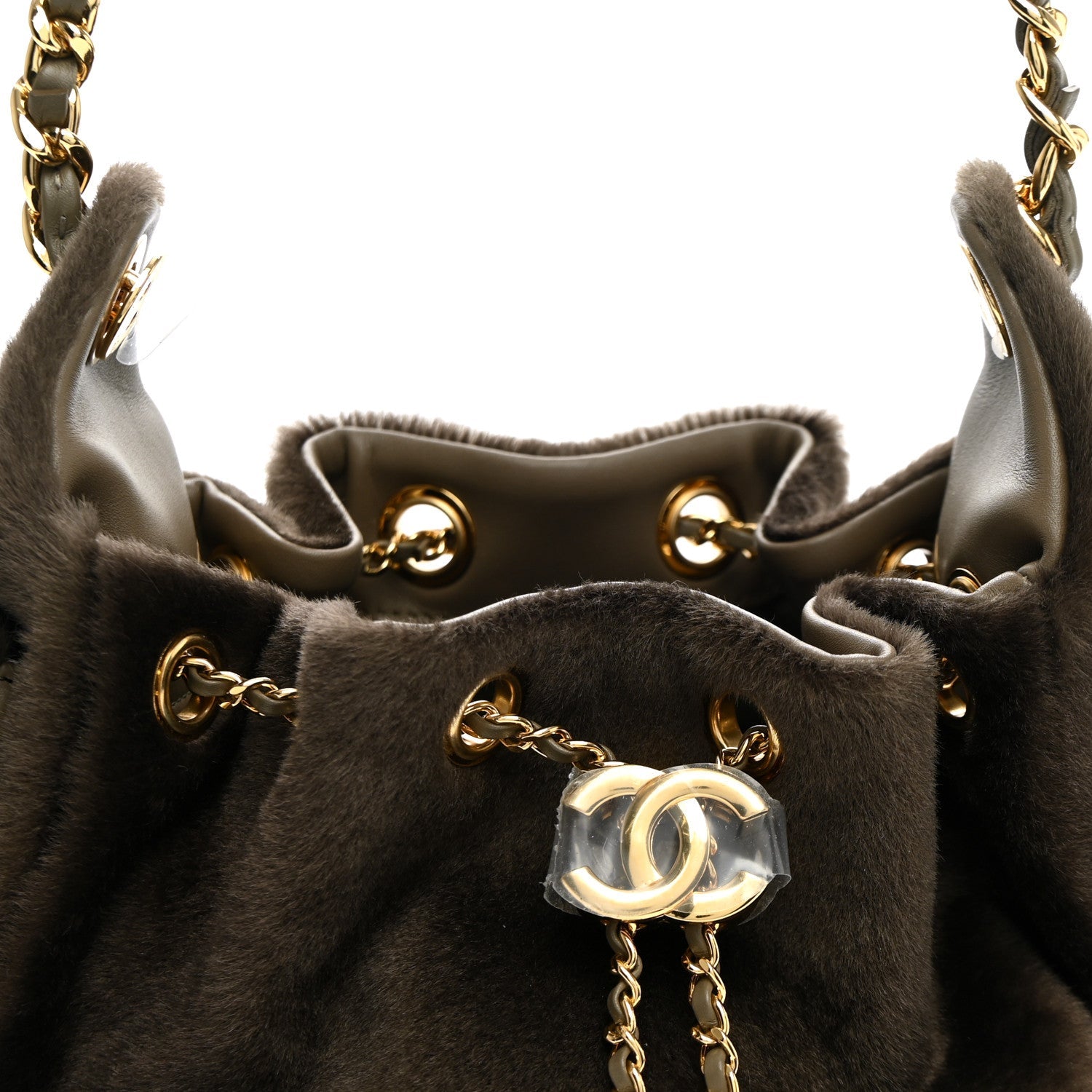 Pony Hair Mini Chanel 25 Handbag Dark Khaki