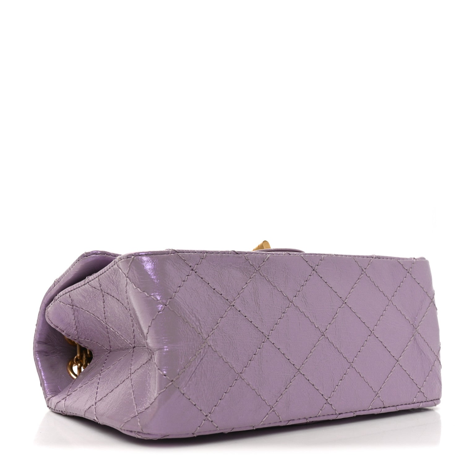Glittered Aged Calfskin Quilted Mini 2.55 Reissue Flap Lilac