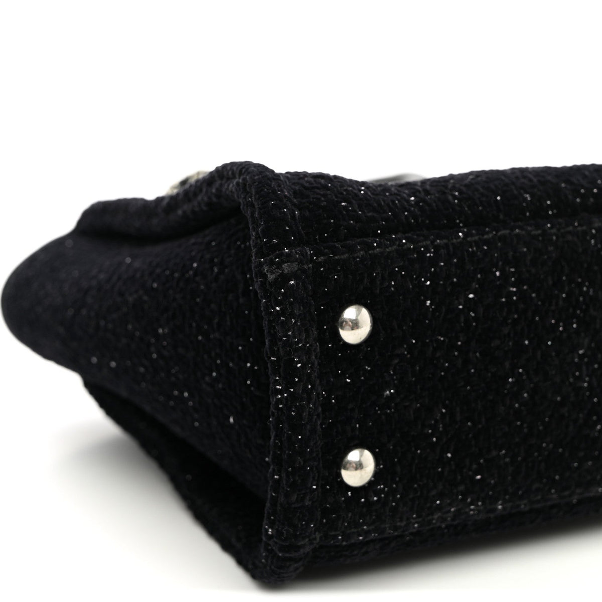 Lurex Canvas Mini Deauville Tote Black