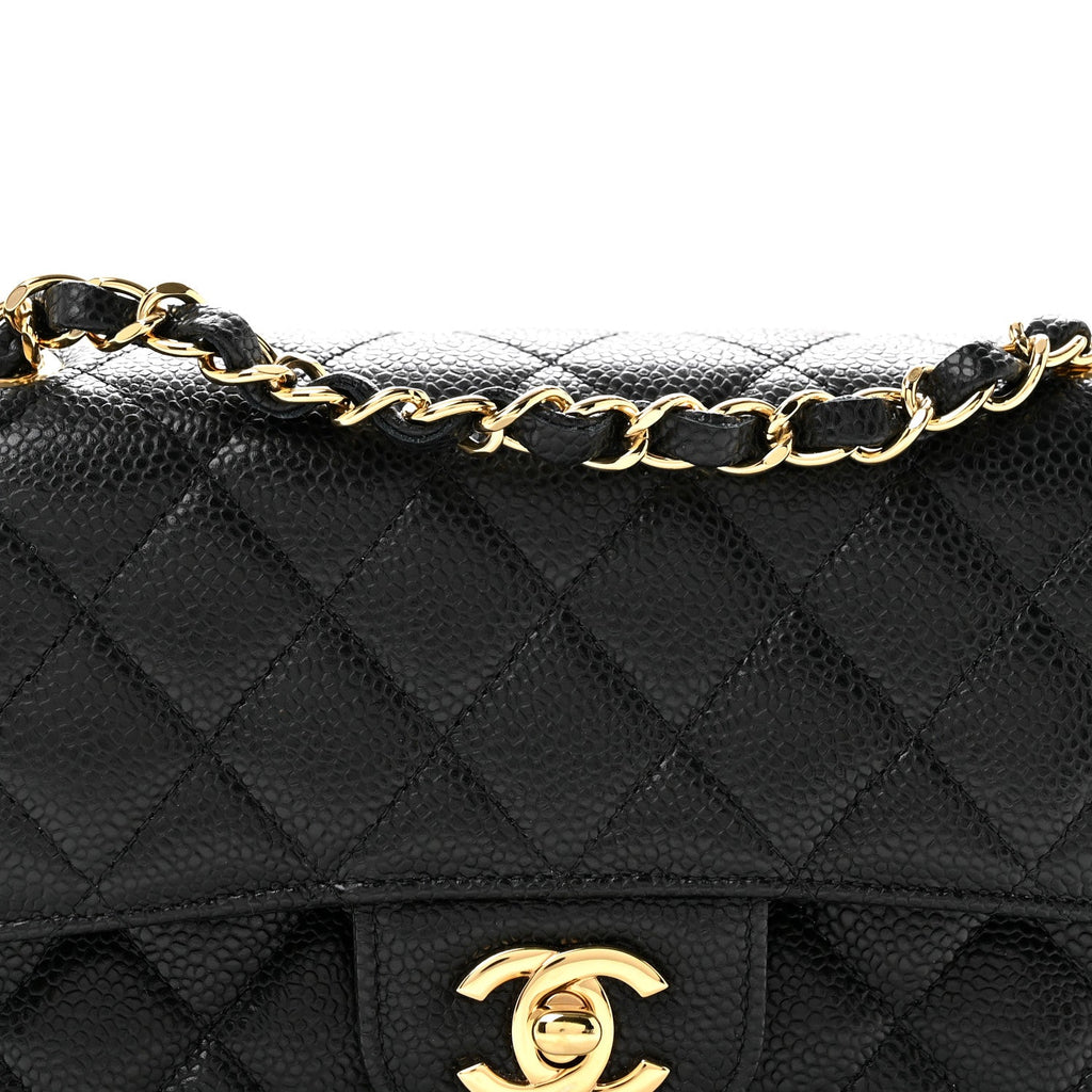 Caviar Quilted Small Double Flap Black