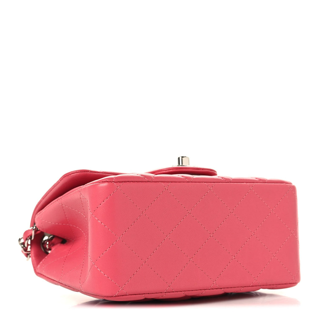 Lambskin Quilted Mini Square Flap Pink