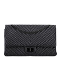 Aged Calfskin Chevron Quilted 2.55 Reissue 227 Flap So Black