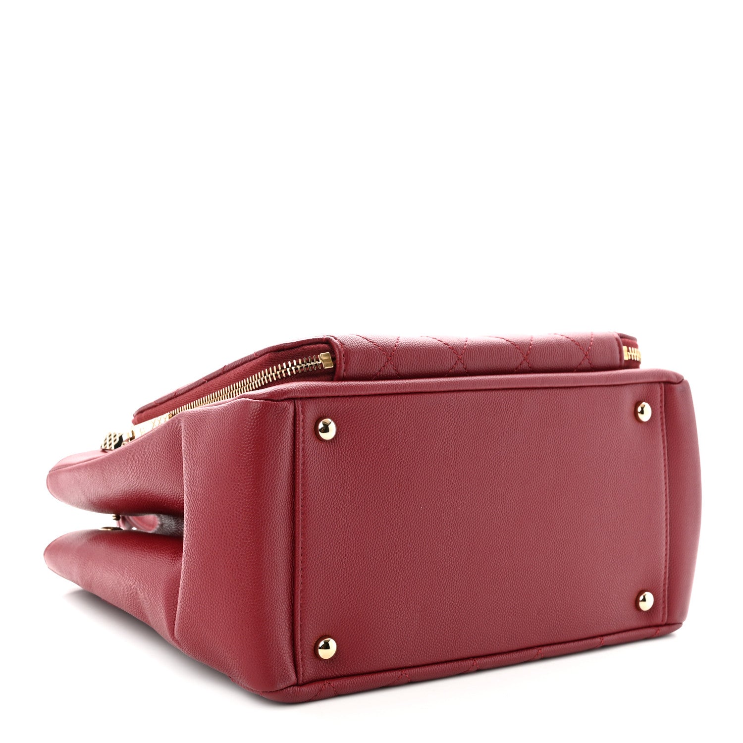 Caviar Quilted Small Business Affinity Shopping Bag Dark Red