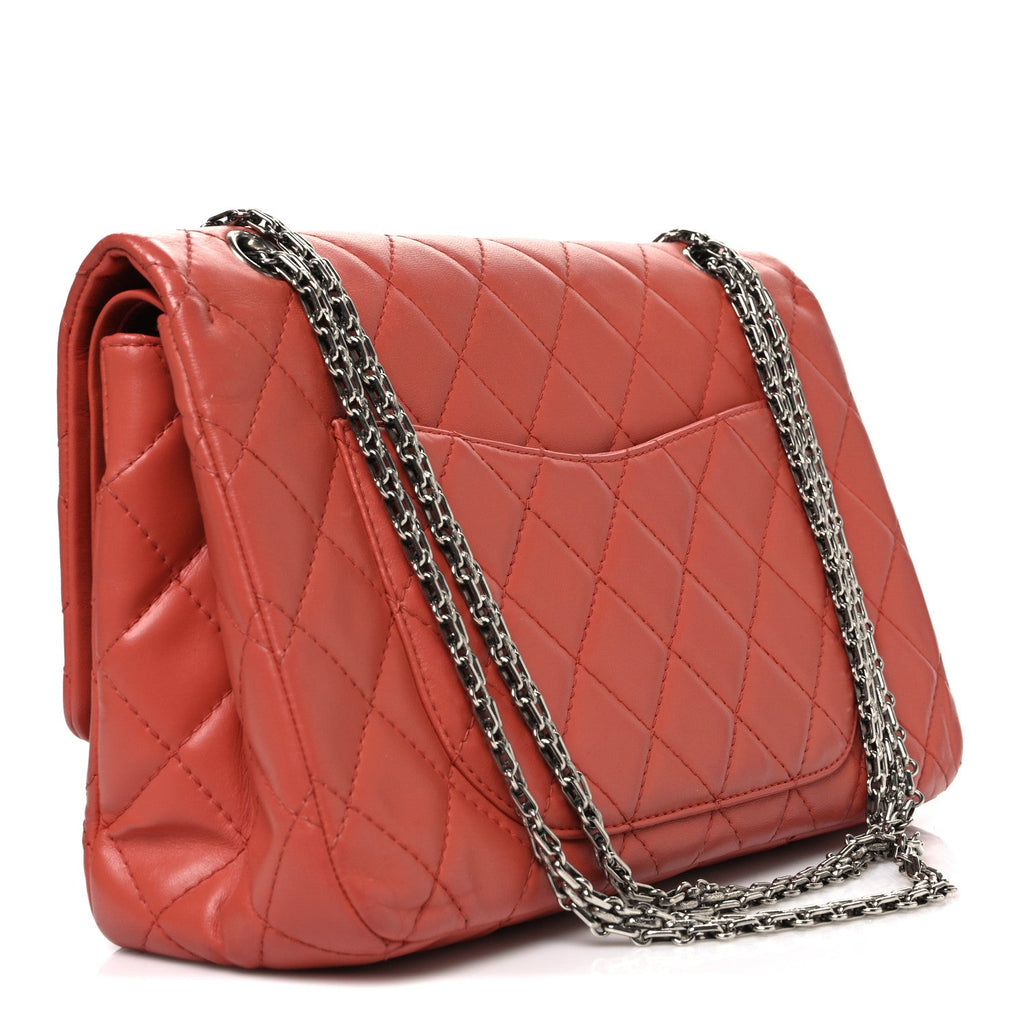 Aged Calfskin Quilted 2.55 Reissue 227 Flap Orange