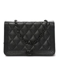 Caviar Quilted Boy Wallet On Chain WOC So Black