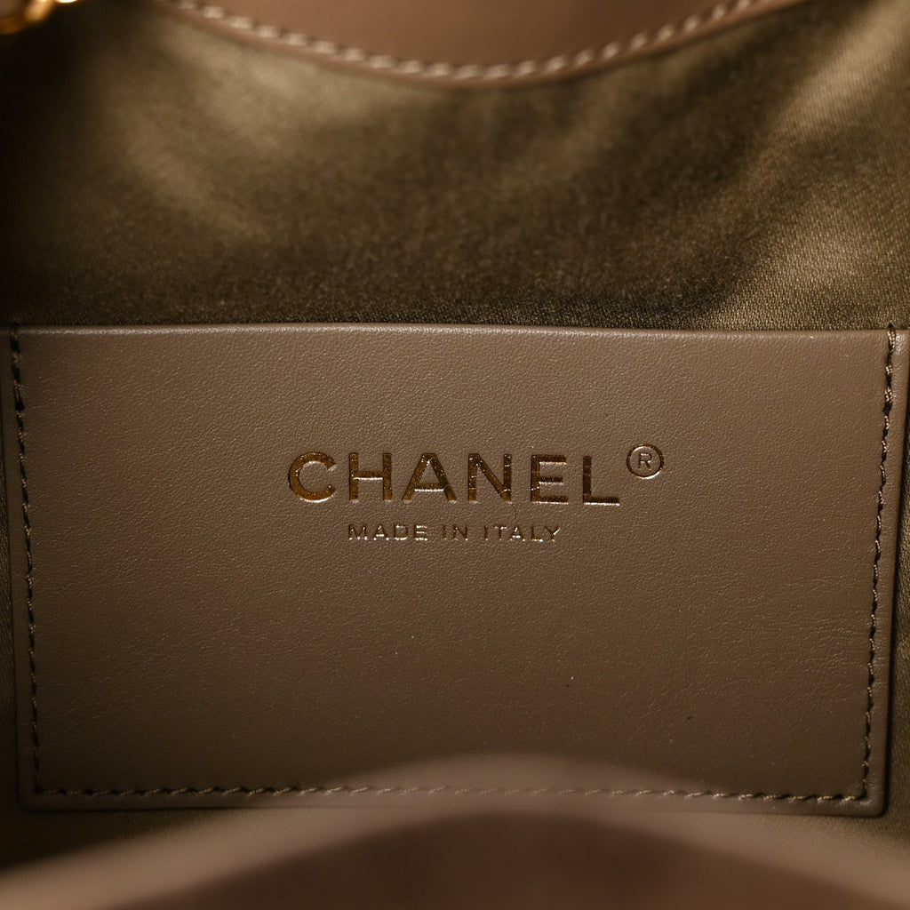 Pony Hair Mini Chanel 25 Handbag Dark Khaki