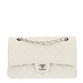 Caviar Quilted Medium Double Flap Light Green