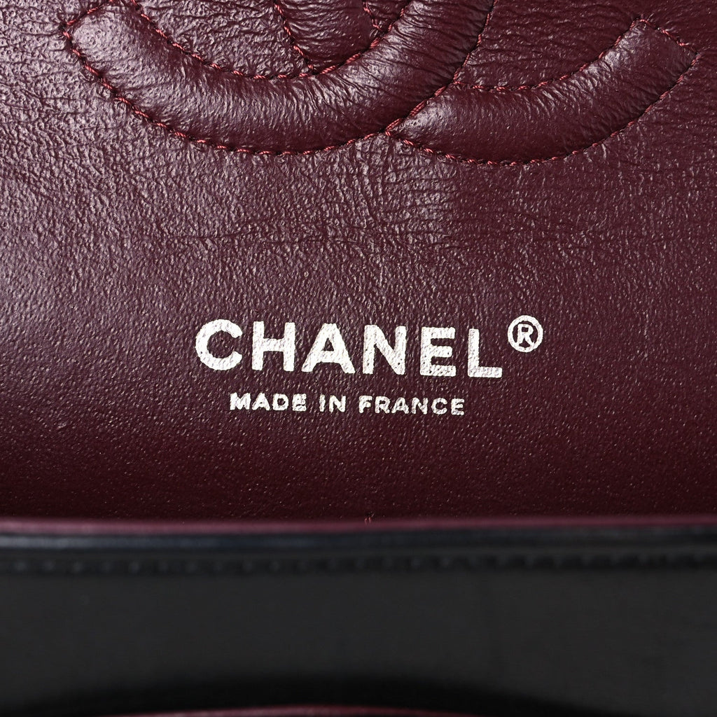 Lambskin Quilted Medium Double Flap Black Black