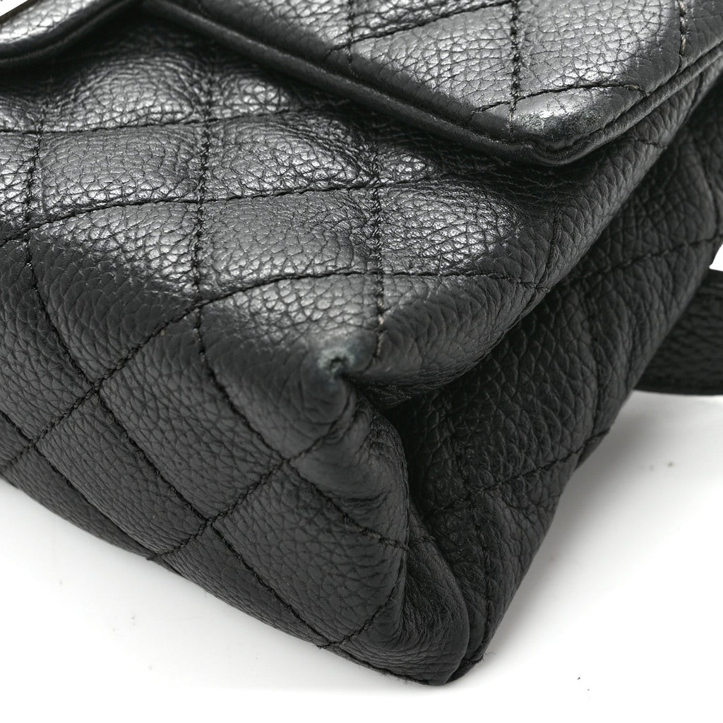 Grained Calfskin Quilted 2.55 Reissue Flap Belt Bag Clutch Black