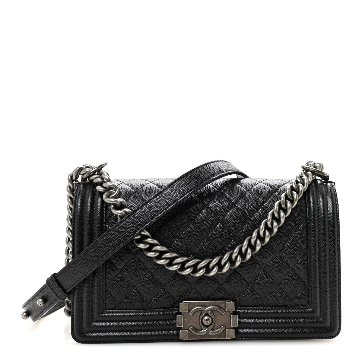 Caviar Quilted Medium Boy Flap Black