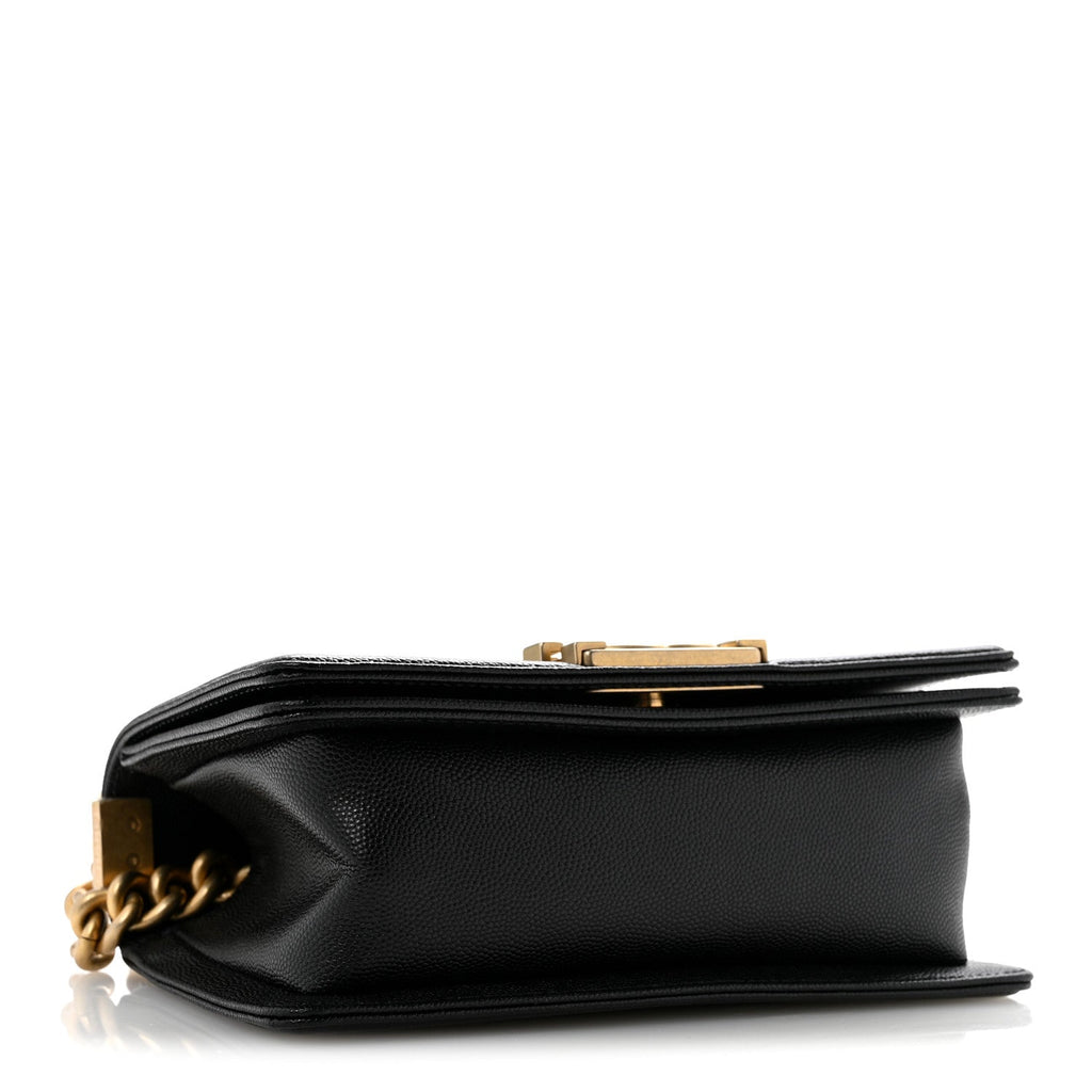 Caviar Quilted Small Boy Flap Black