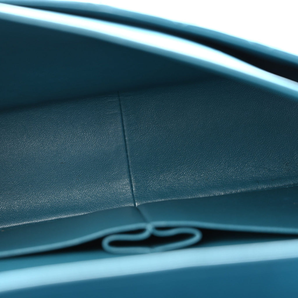 Lambskin Quilted Maxi Double Flap Turquoise