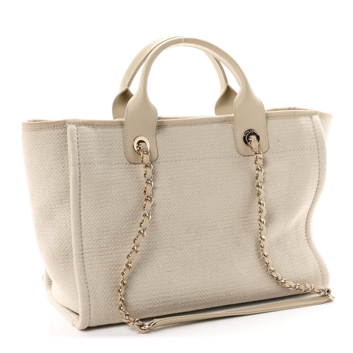 Mixed Fibers Small Deauville Tote Beige