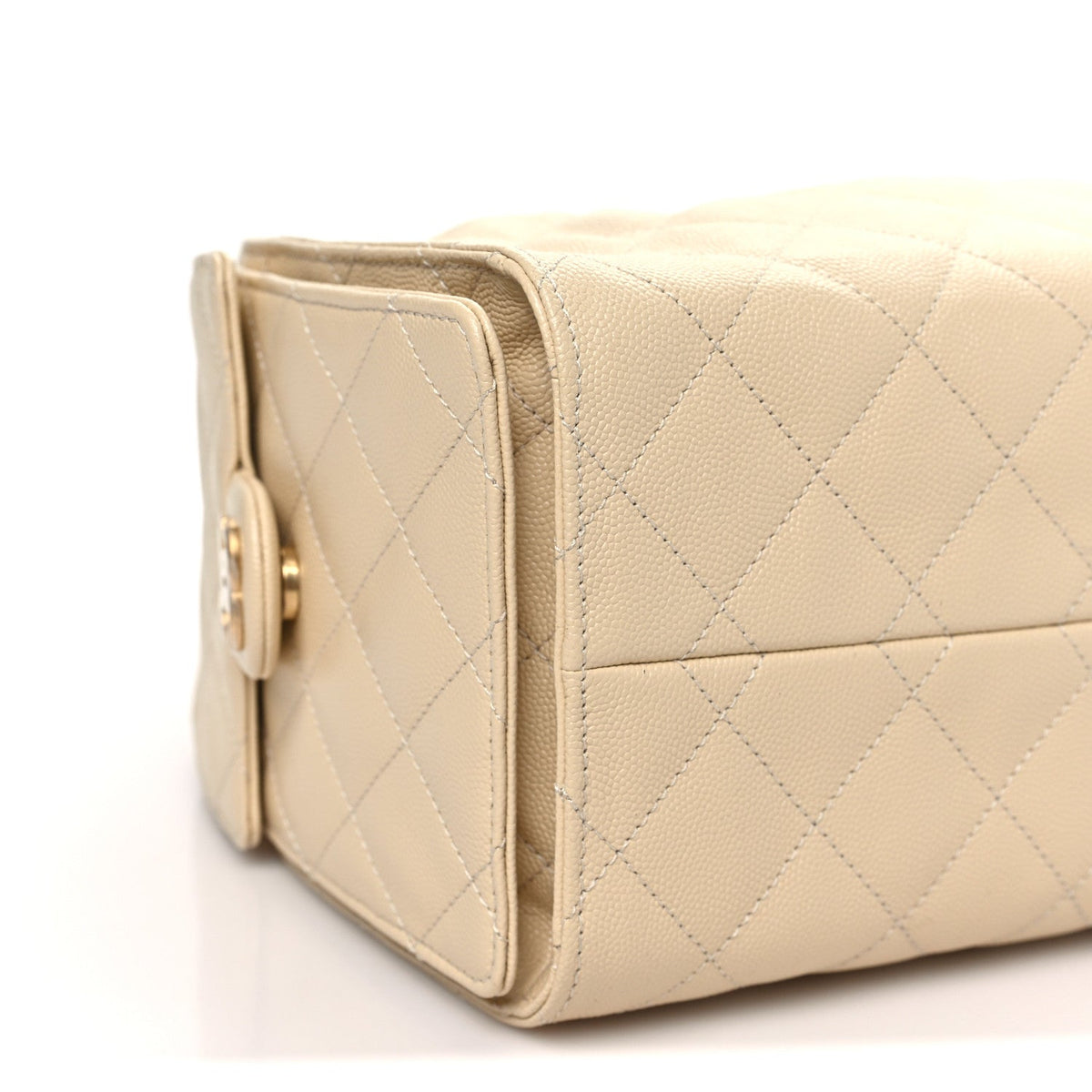 Caviar Quilted Small Chanel 25 Handbag Beige