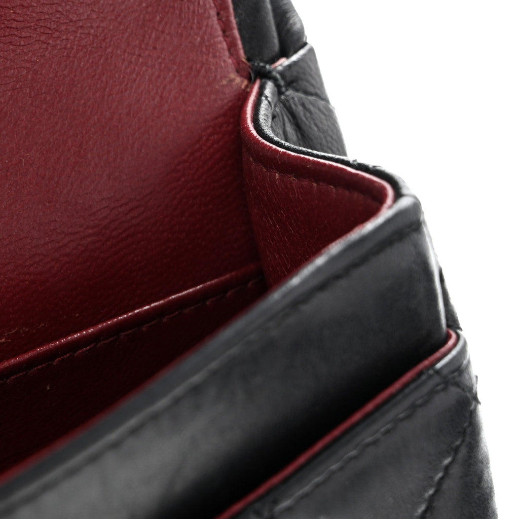Lambskin Quilted Small Double Flap Black