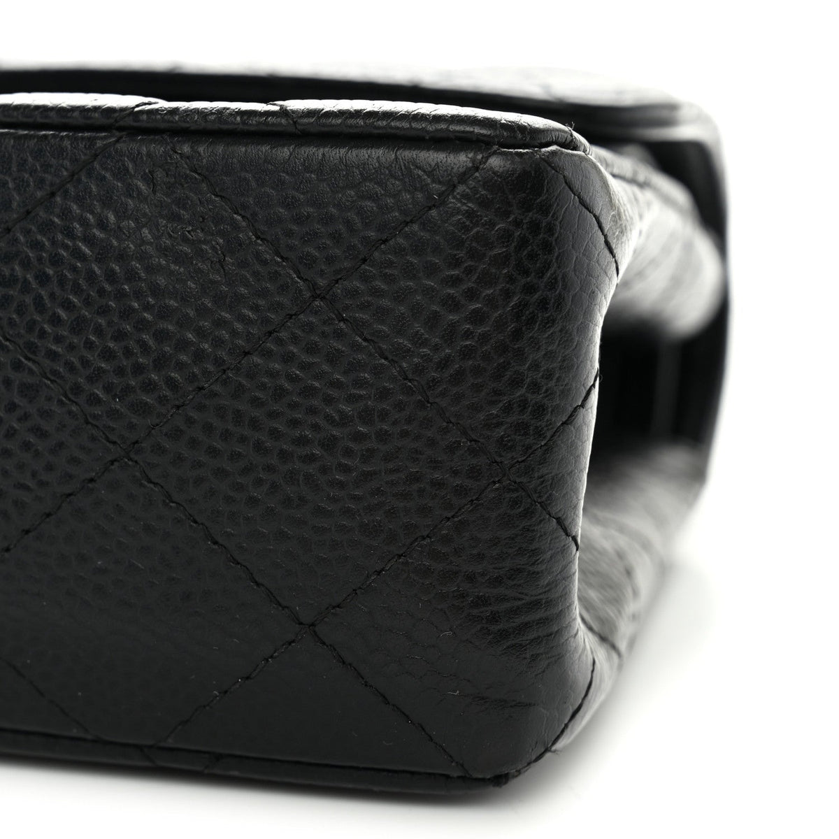 Caviar Quilted Small Double Flap Black
