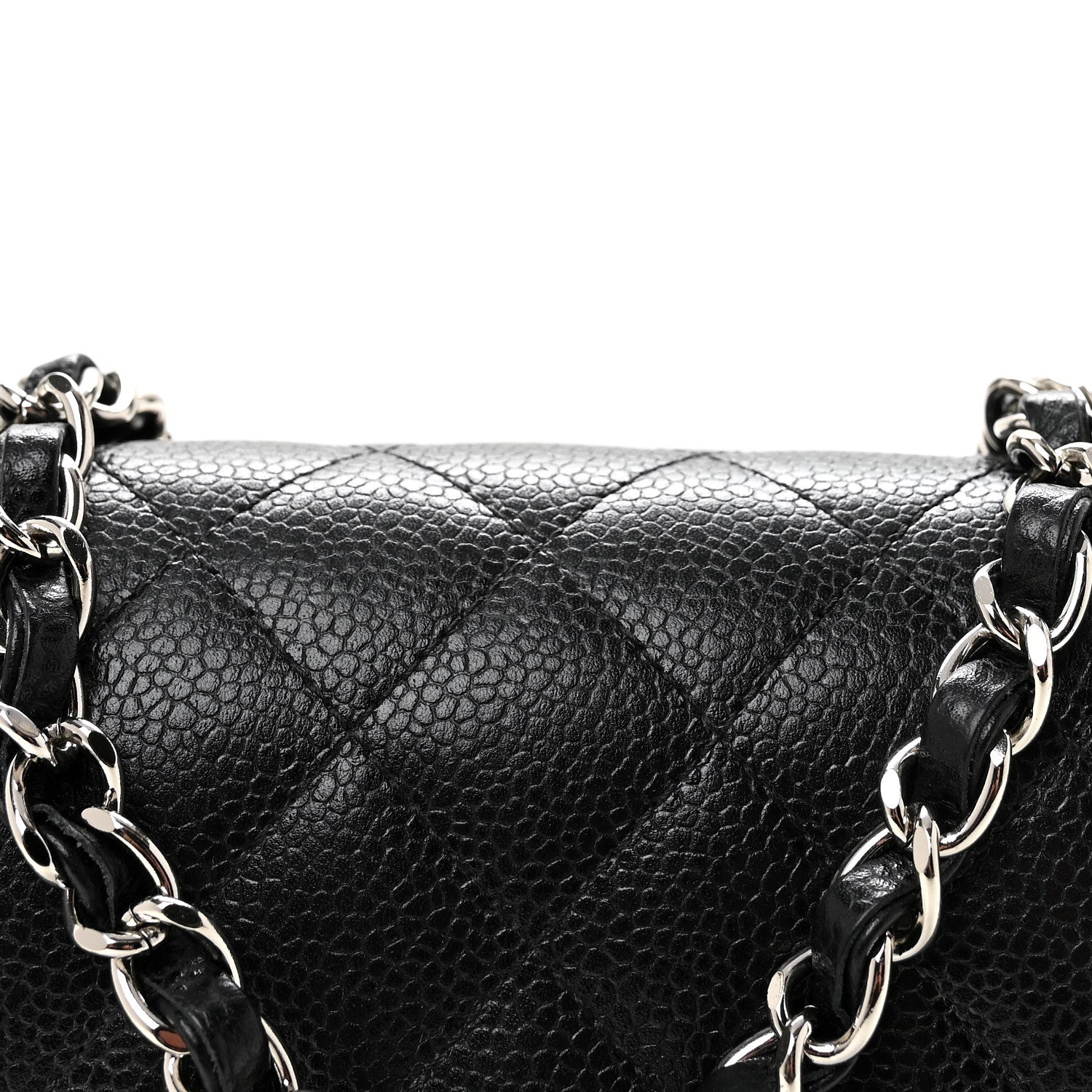 Caviar Quilted Mini Square Flap Black