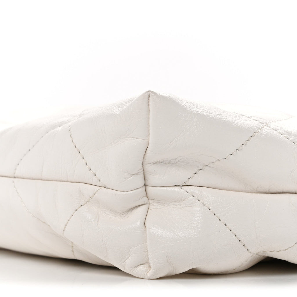 Shiny Calfskin Quilted Small Chanel 22 White