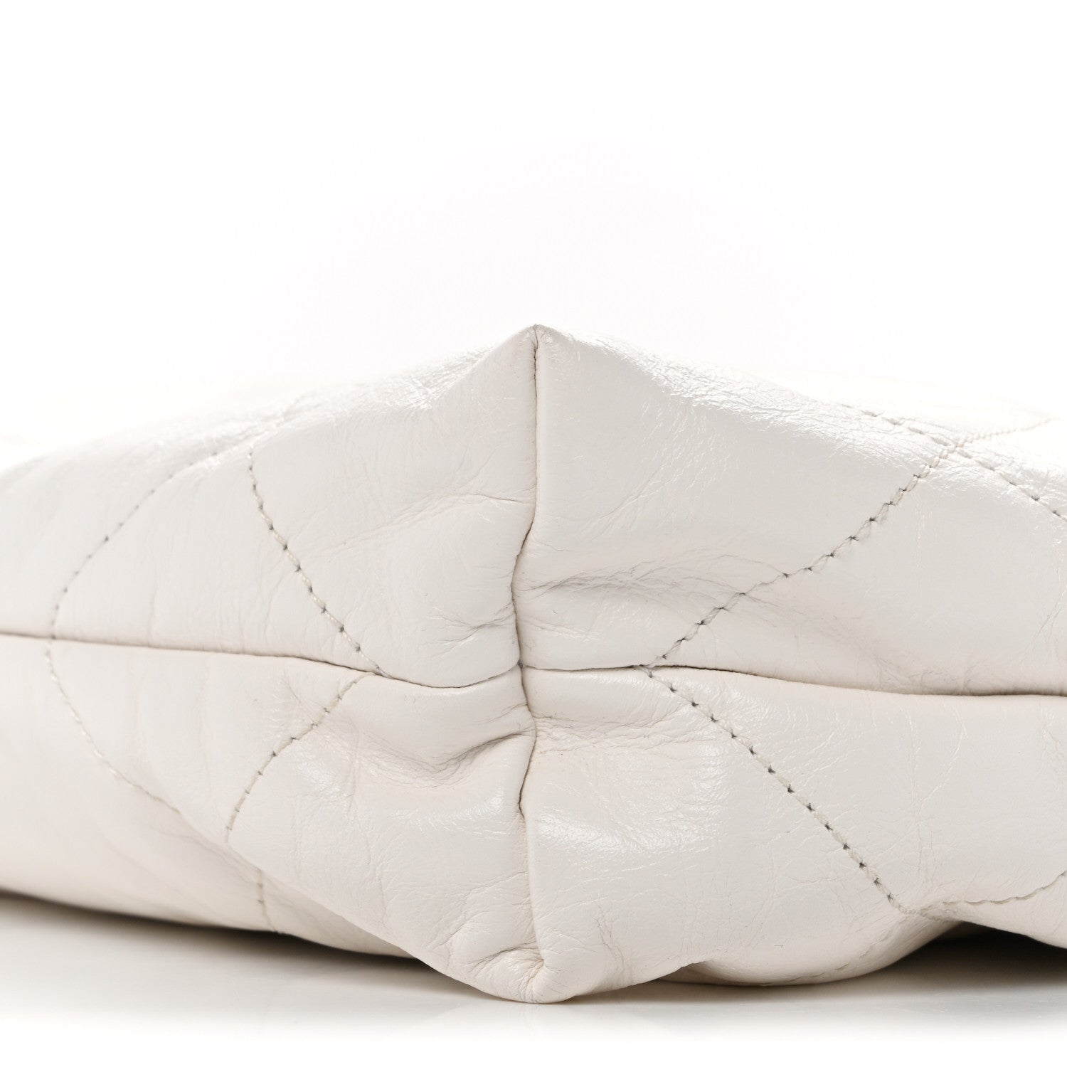 Shiny Calfskin Quilted Small Chanel 22 White