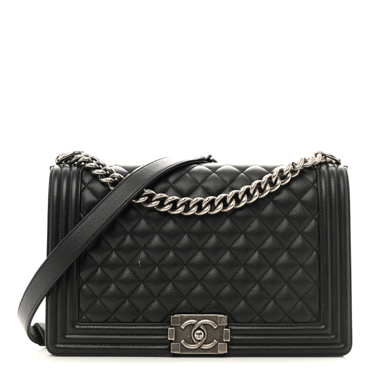 Caviar Quilted New Medium Boy Flap Black