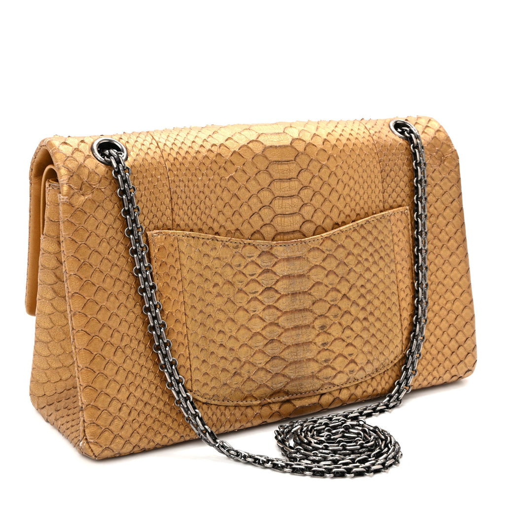 Metallic Snakeskin 2.55 Reissue 226 Flap Gold